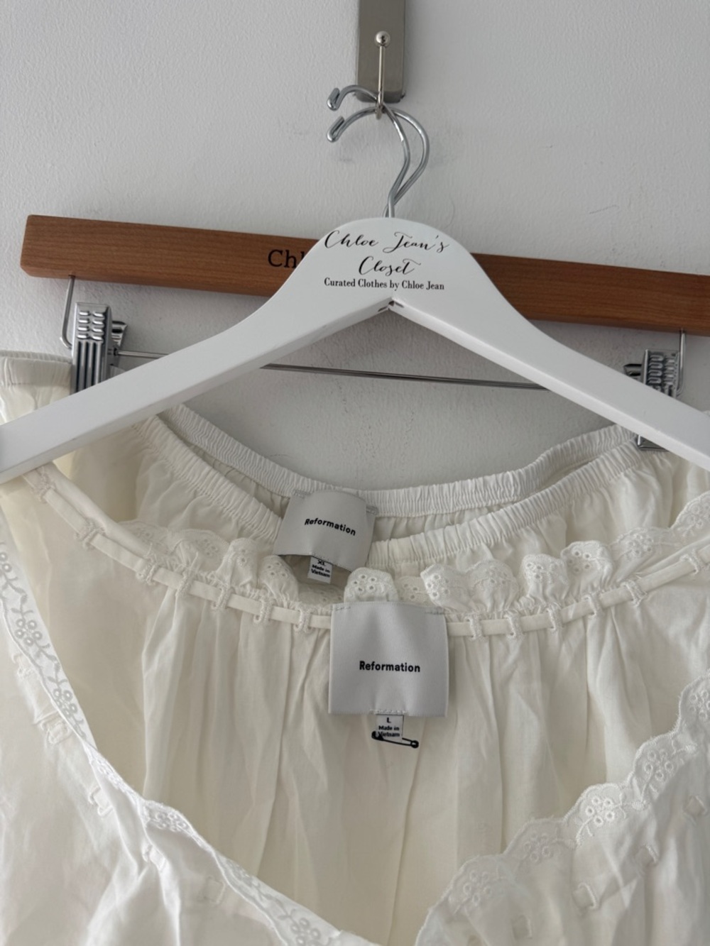 REFORMATION Hazel Pajama Set in White - Picture 4 of 9
